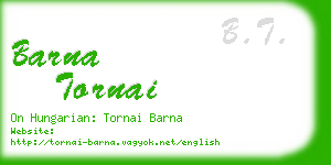 barna tornai business card